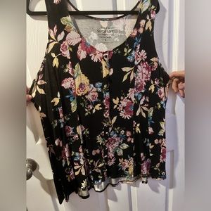 Black Floral Tank